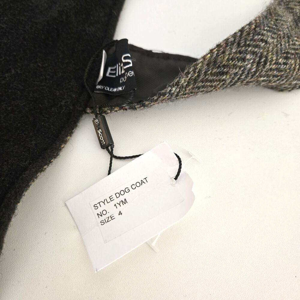 Eliz Scott Harris Tweed Herringbone Dog Coat Size 4 NWT - Picture 6 of 10